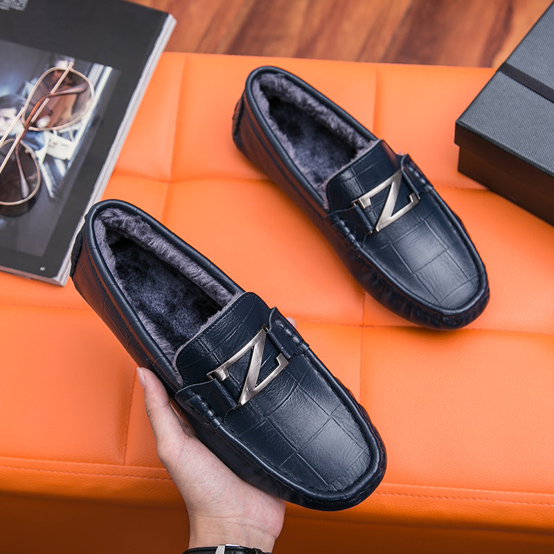 Low-top leather shoes loafer