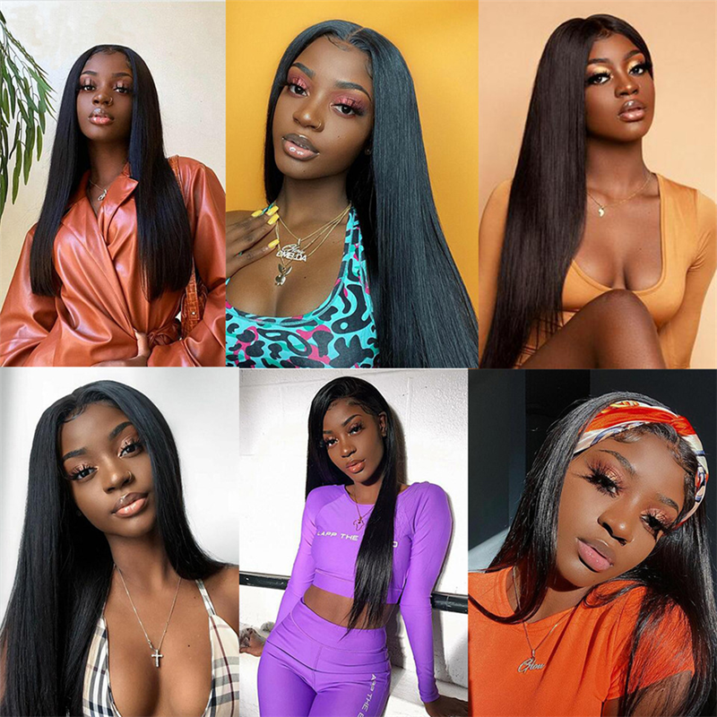 Women's Fashion Premium Human Hair Straight Wig