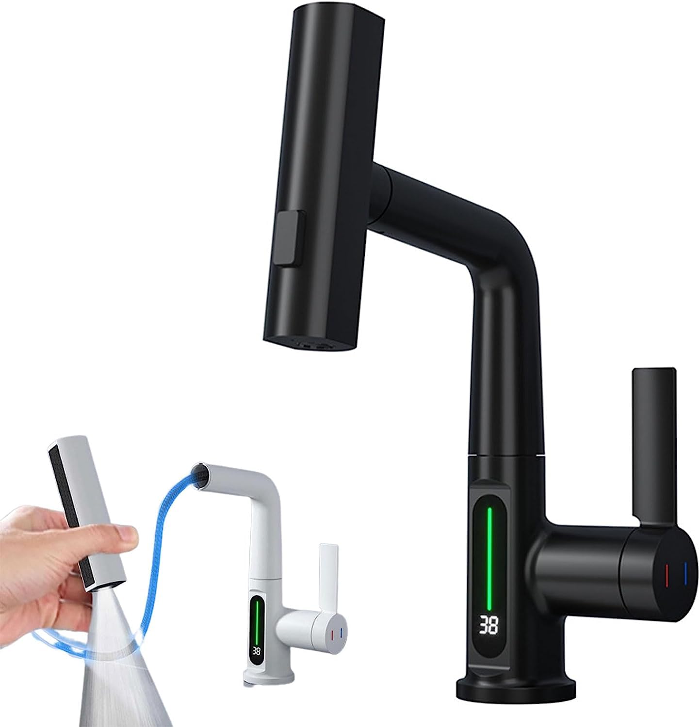 Intelligent Digital Display Pull-out Basin Faucet