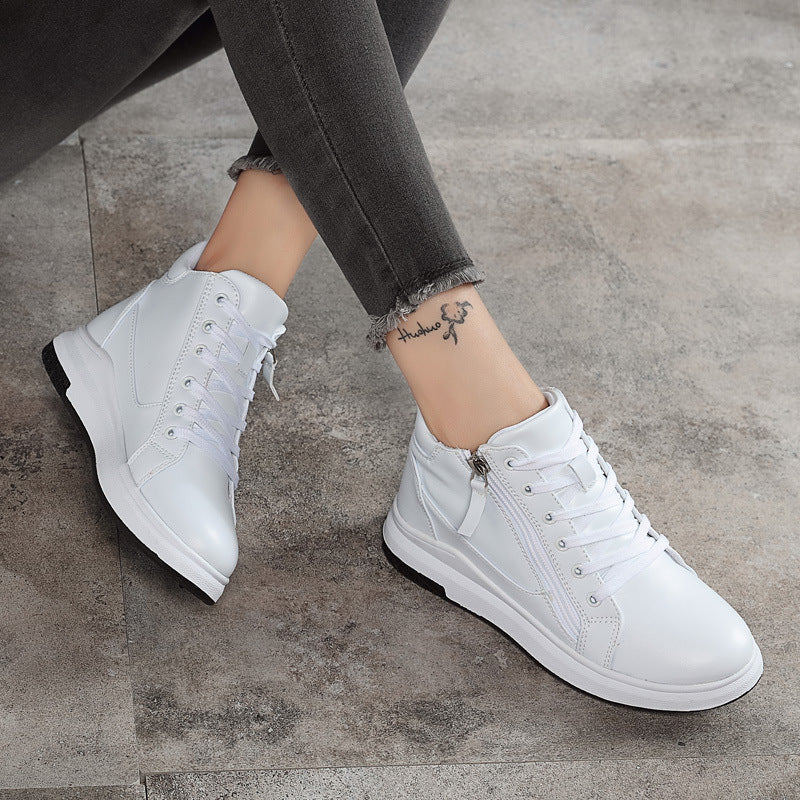 Black leather board shoes