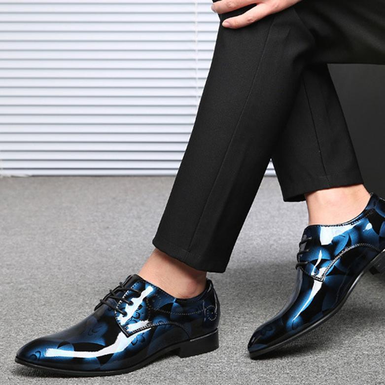 Men's large size, business casual bright leather, men's dress shoes