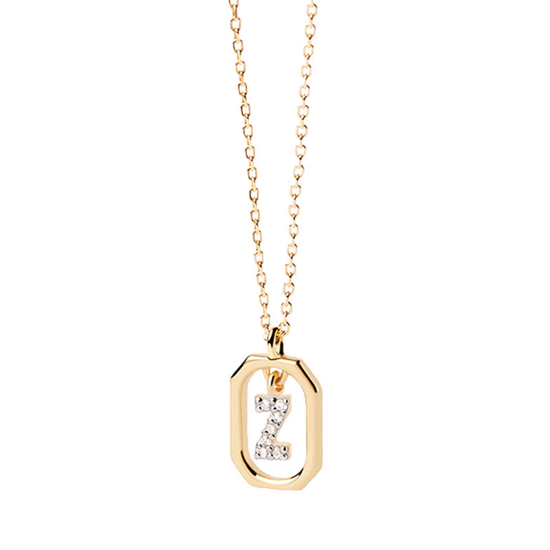 Small Letter Sterling Silver 18k Necklace