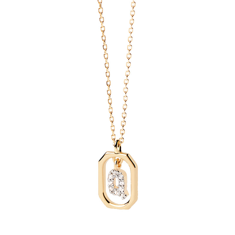 Small Letter Sterling Silver 18k Necklace