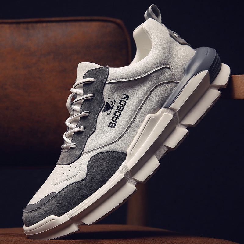 Men's leather casual running shoes