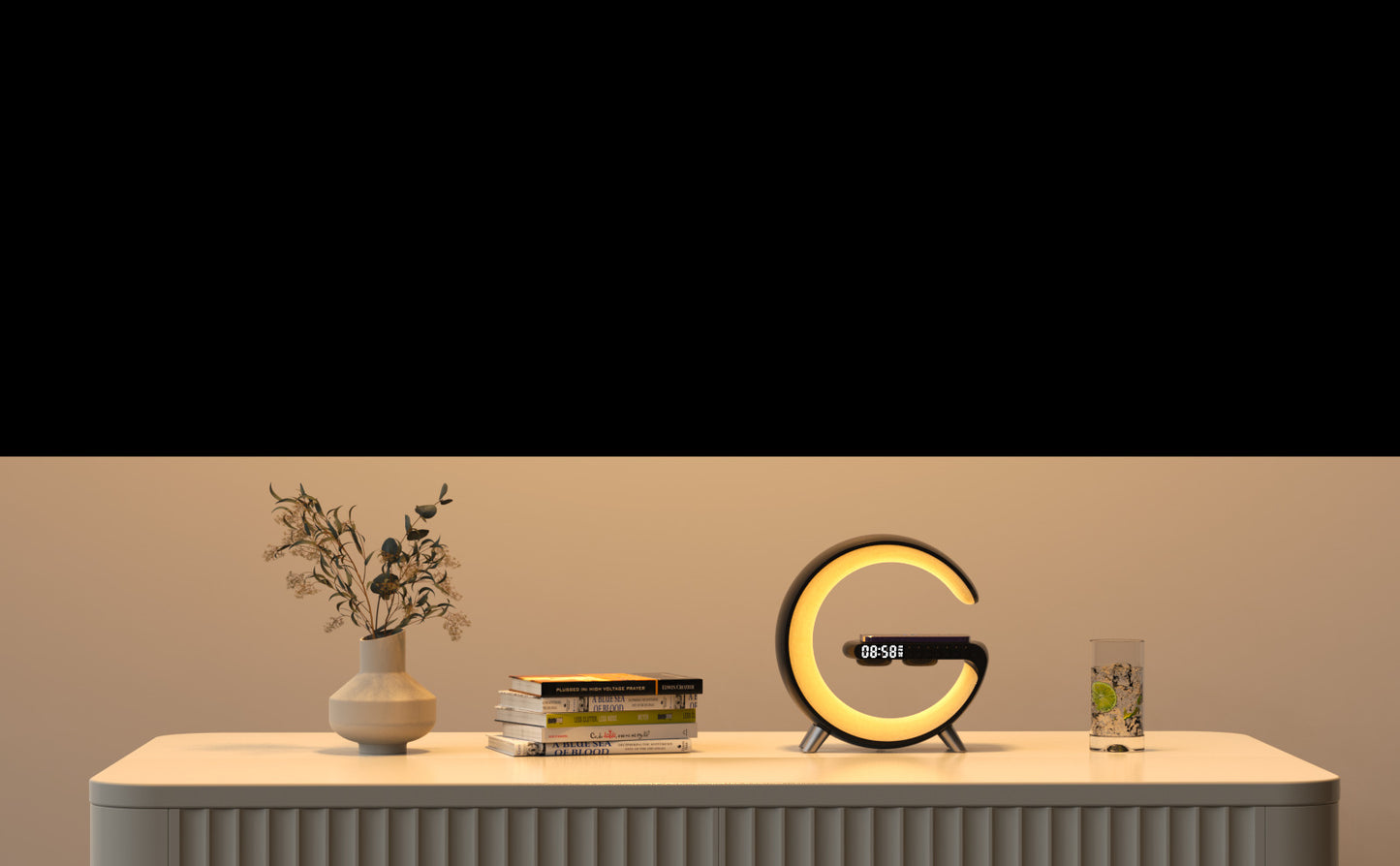 Intelligent G Shaped LED Lamp Bluetooth Wireless Charger Atmosphere Lamp