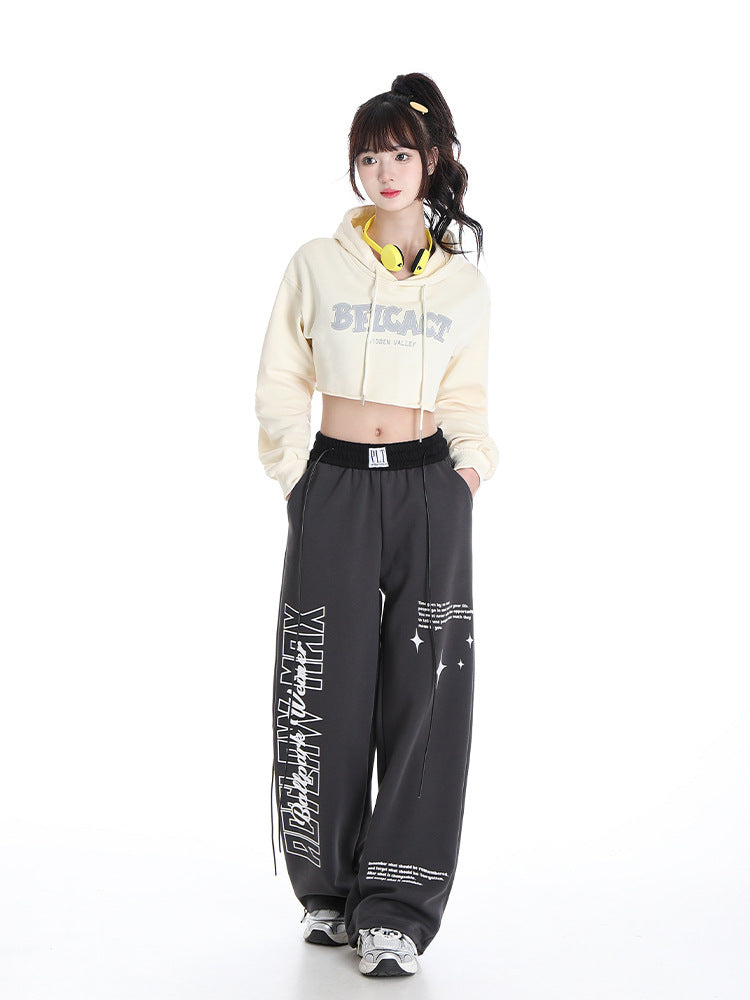 Loose Drooping High Waist Slimming Straight Mop Sports Leisure Pants