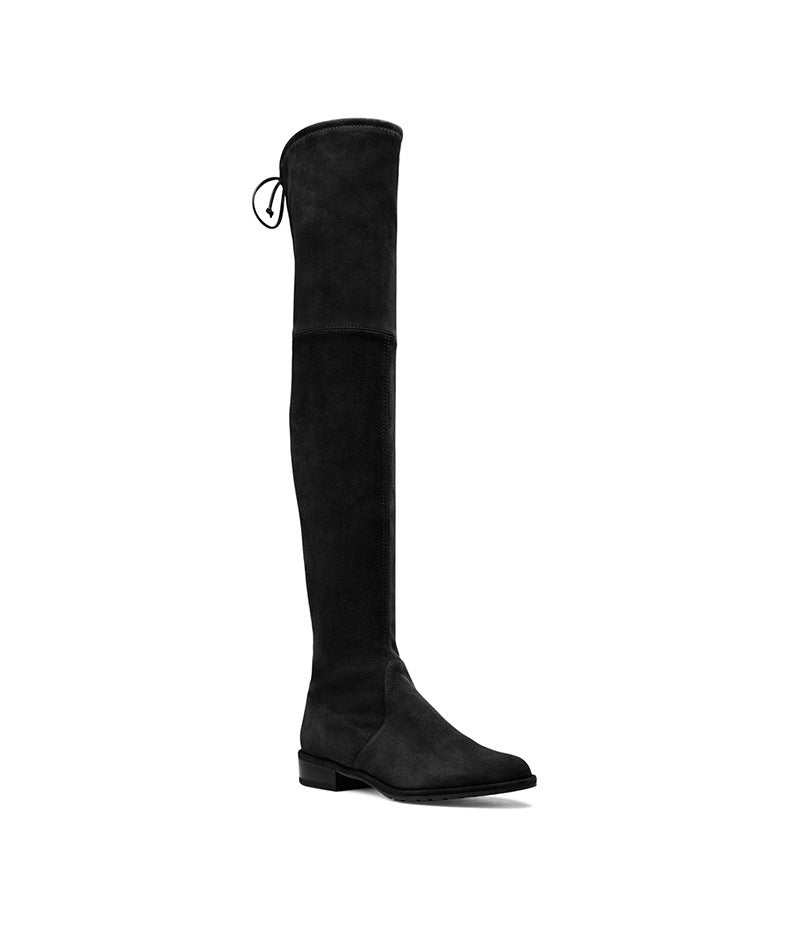 Flat flat elastic boots