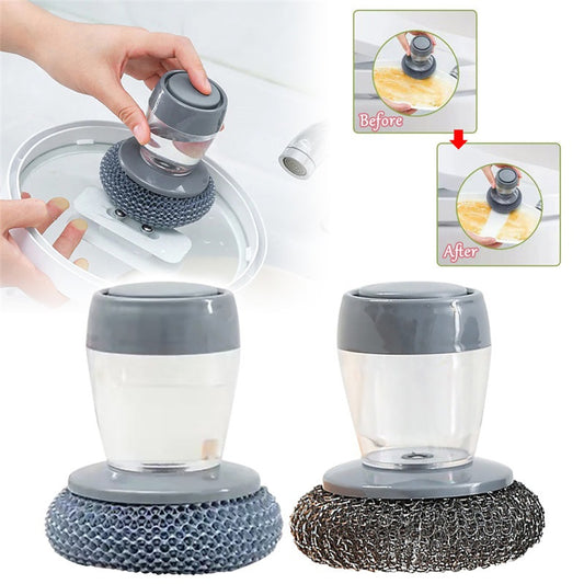 Kitchen Soap Dispensing AntiBacterial Palm Brush Cleaner