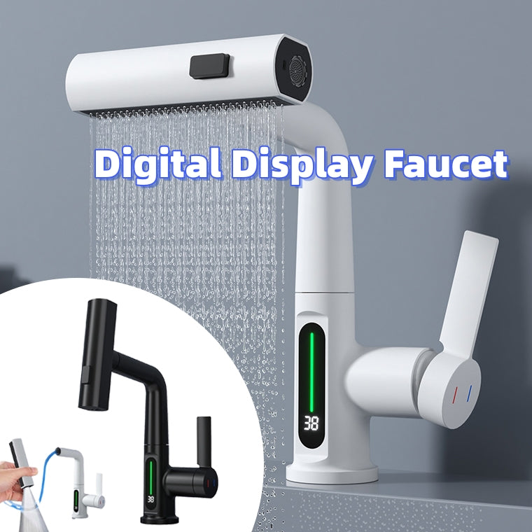 Intelligent Digital Display Pull-out Basin Faucet