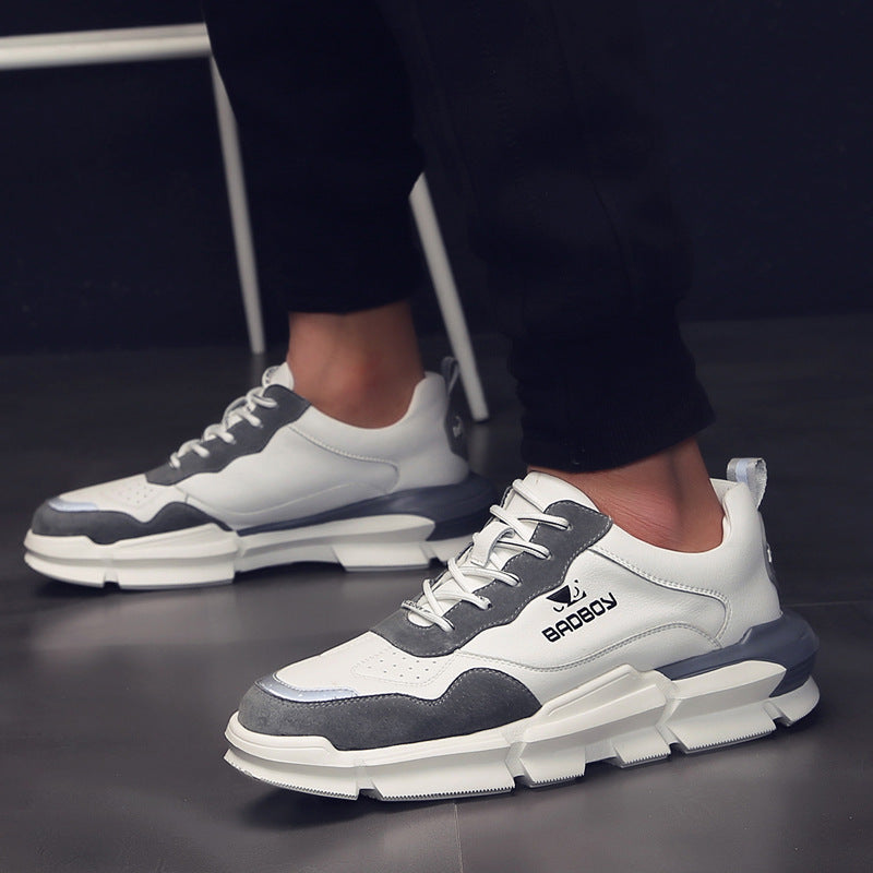 Men's leather casual running shoes