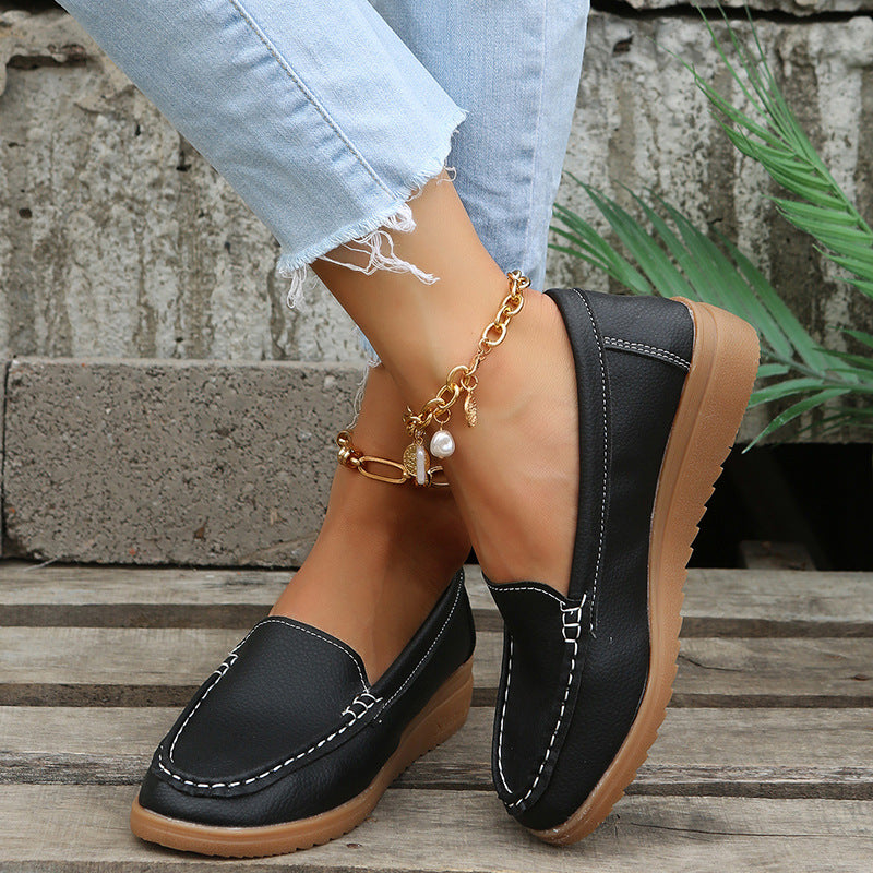 Flats Shoes Women Leather Loafers