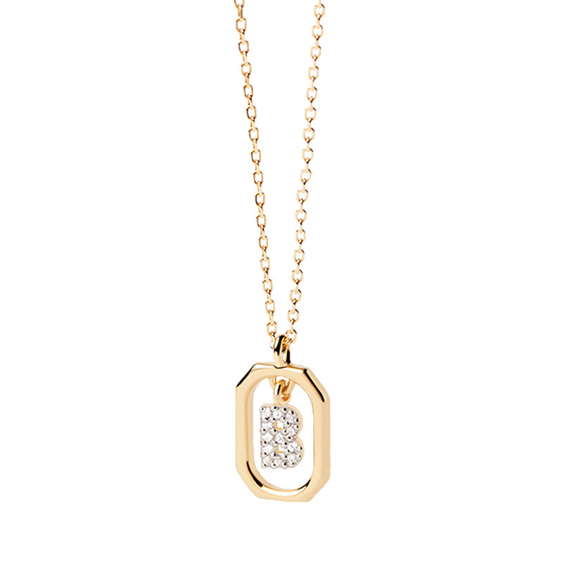 Small Letter Sterling Silver 18k Necklace