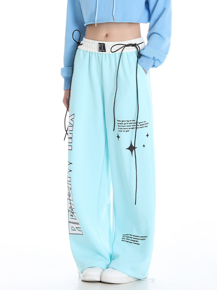 Loose Drooping High Waist Slimming Straight Mop Sports Leisure Pants