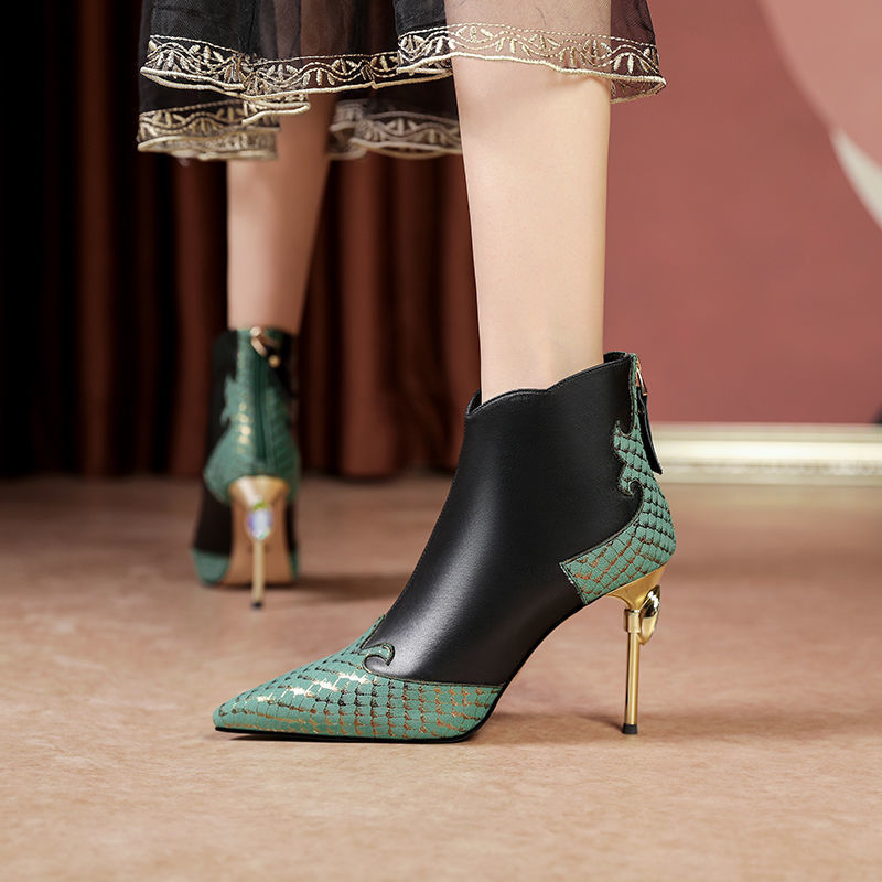 Ladies Haute Leather Boots High Heels