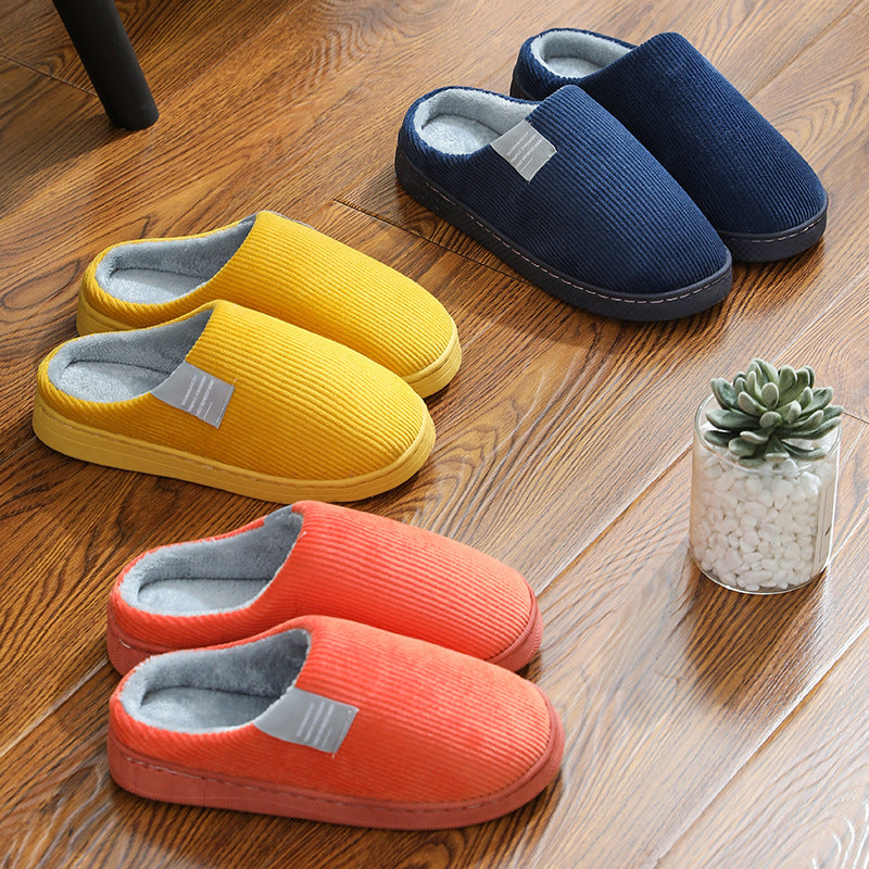 Couple Corduroy Slippers Home Shoes