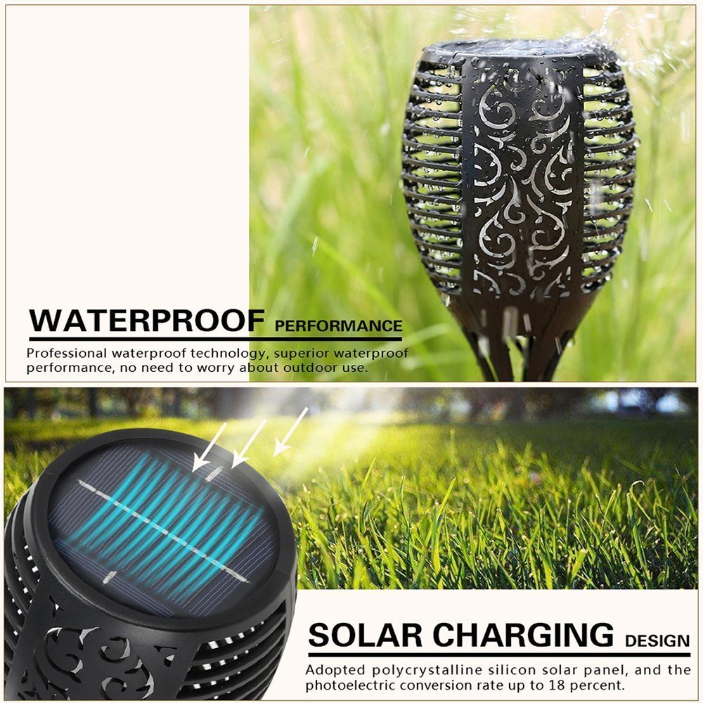 LED Waterproof Solar Torch Light Lamp Outdoor Landscape Garden Decoration