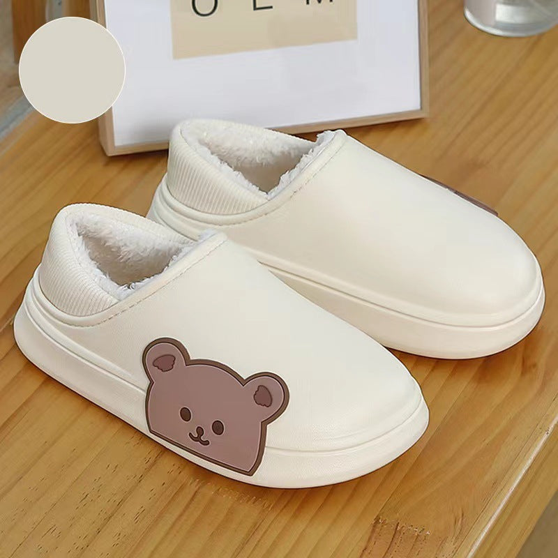 Bear Fluffy Winter House Shoes For Women