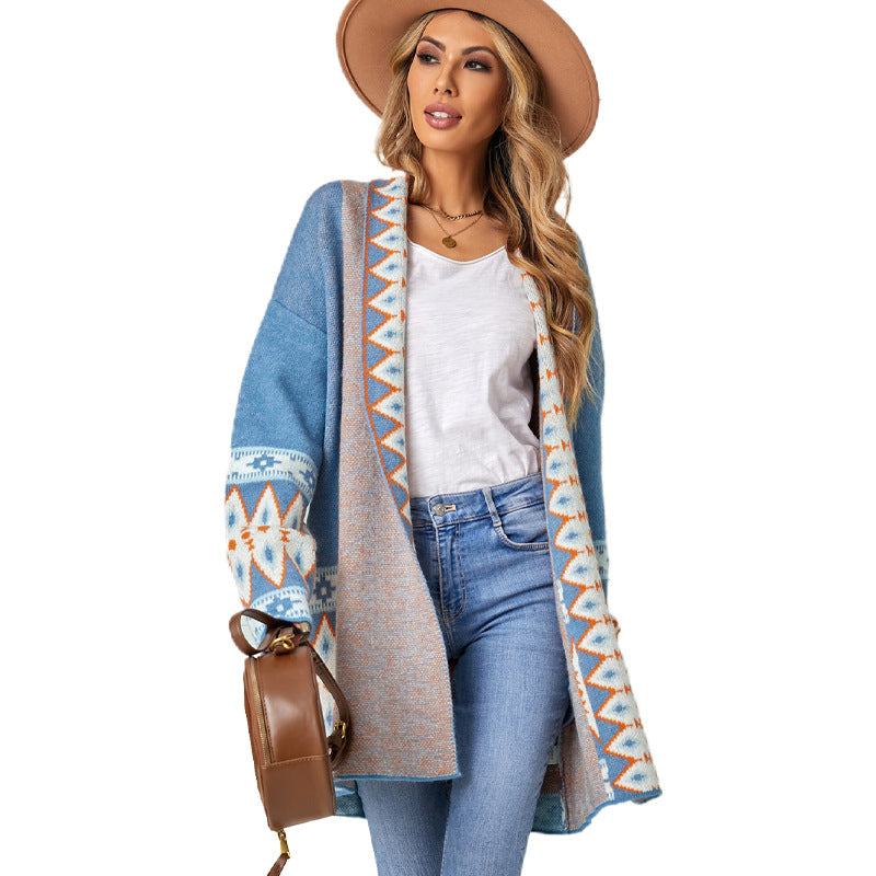 Fashion Mid-length Sweater Coat