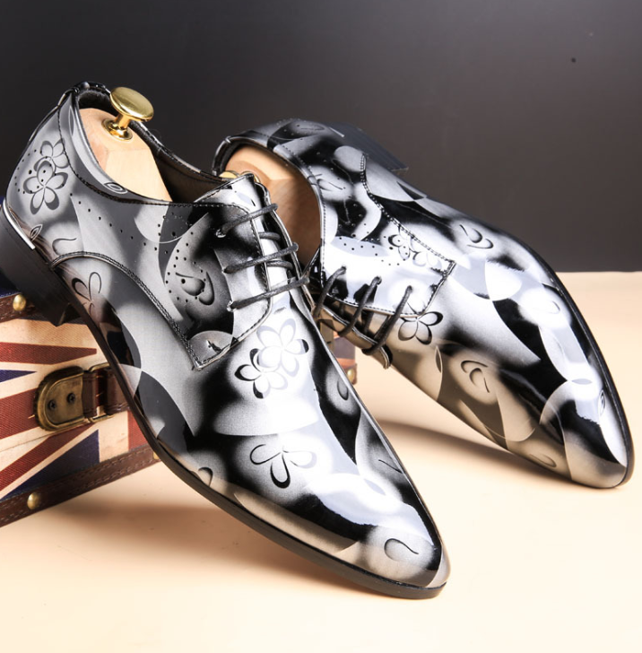 Men's large size, business casual bright leather, men's dress shoes