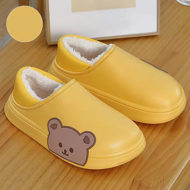 Bear Fluffy Winter House Shoes For Women