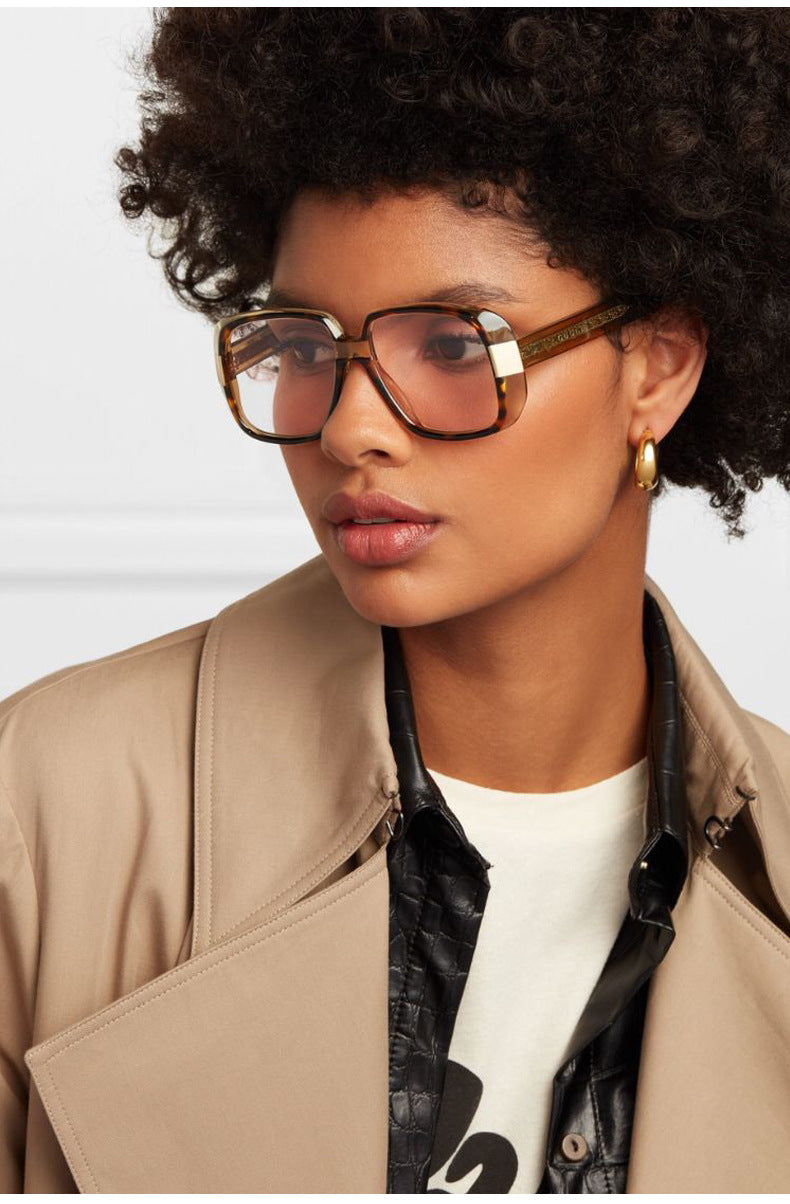 Square tortoiseshell sunglasses gold