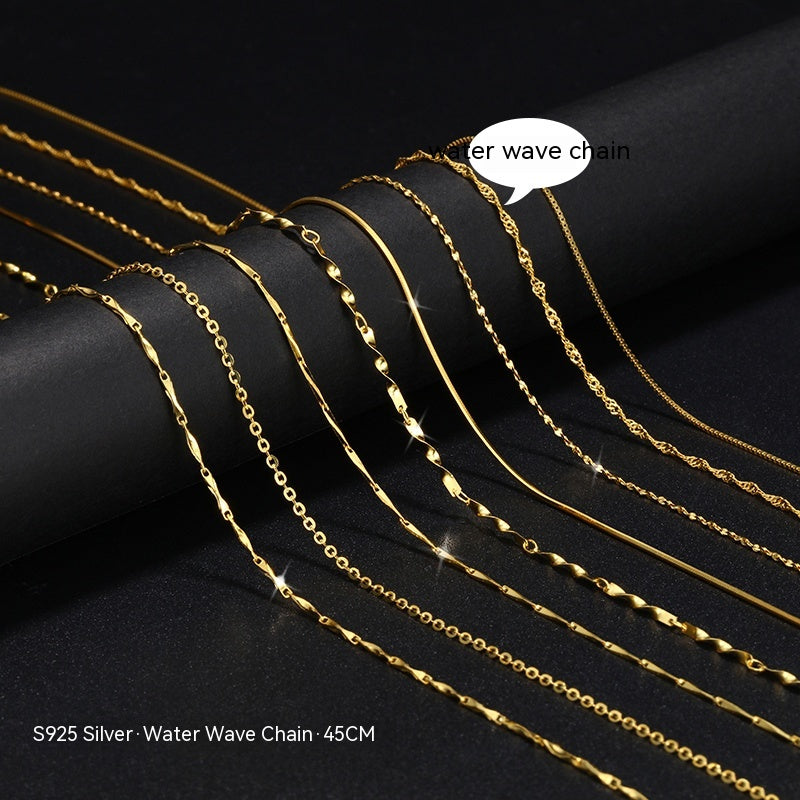 Lovers Gold 925 Sterling Silver 18K Gold Plated Chain