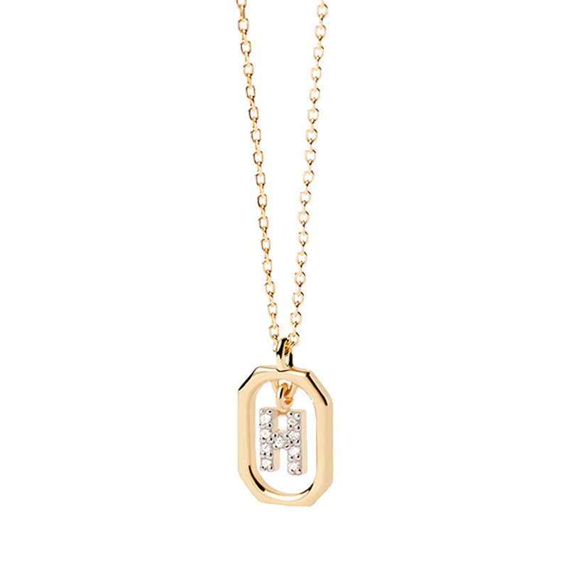 Small Letter Sterling Silver 18k Necklace