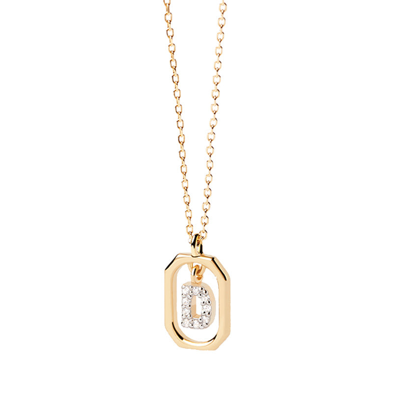 Small Letter Sterling Silver 18k Necklace