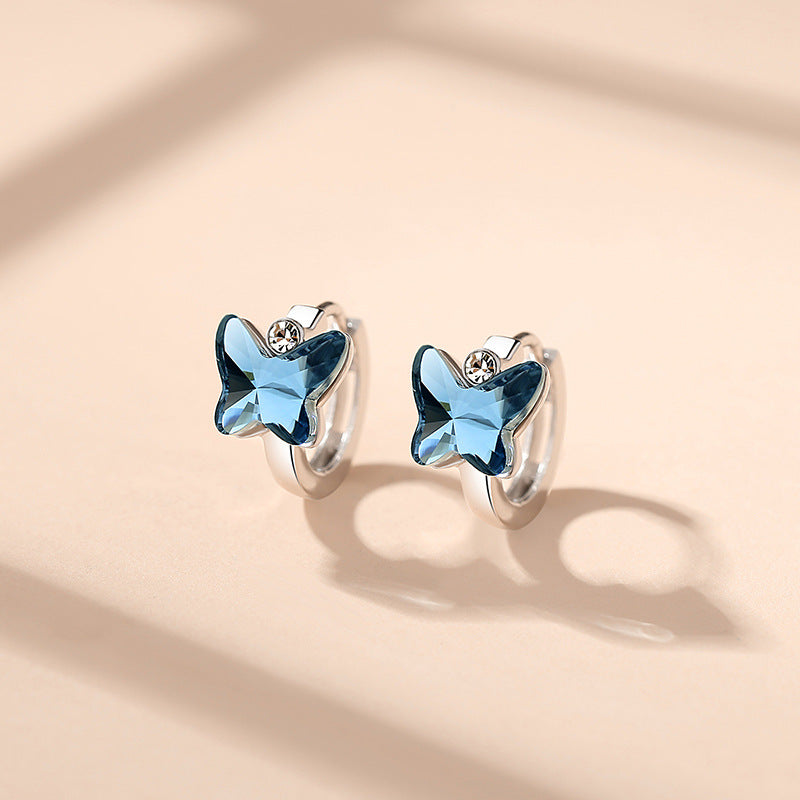 S925 Sterling Silver Butterfly Necklace Simple Pendant