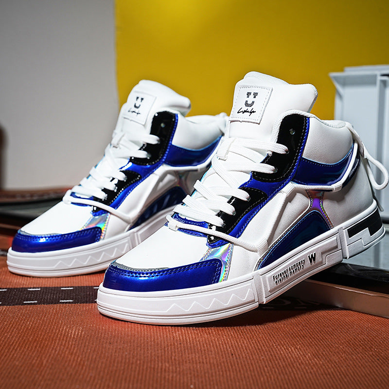 High-top Color Matching Lace Up Sneakers