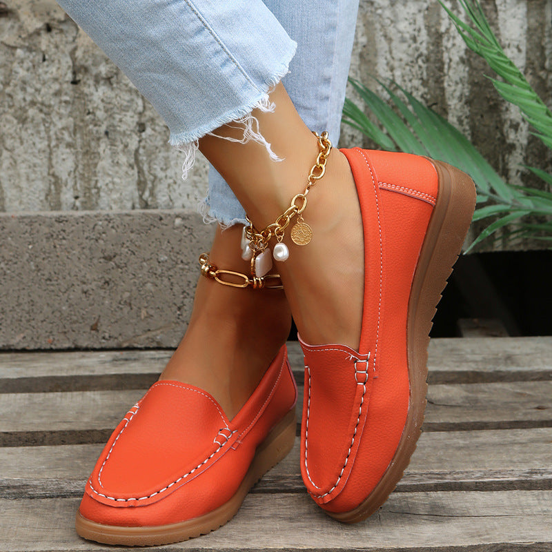 Flats Shoes Women Leather Loafers