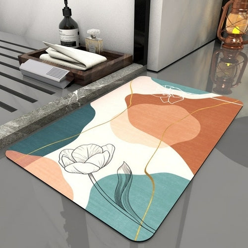 Super Absorbent Non slip Diatom Mud Quick Drying Bathroom Rug