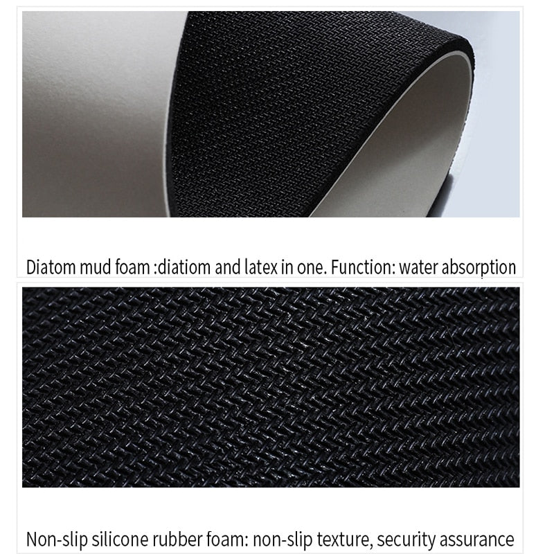 Super Absorbent Non slip Diatom Mud Quick Drying Bathroom Rug