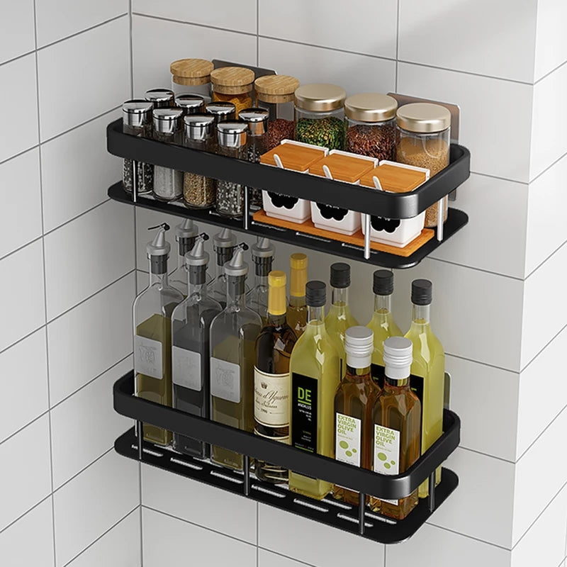 Bathroom No-drill Corner Wall Mount Shelf Storage Rack
