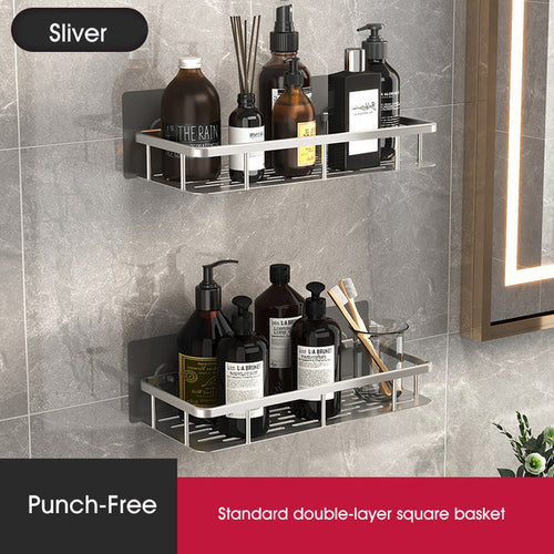 Bathroom No-drill Corner Wall Mount Shelf Storage Rack