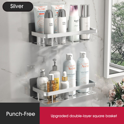 Bathroom No-drill Corner Wall Mount Shelf Storage Rack