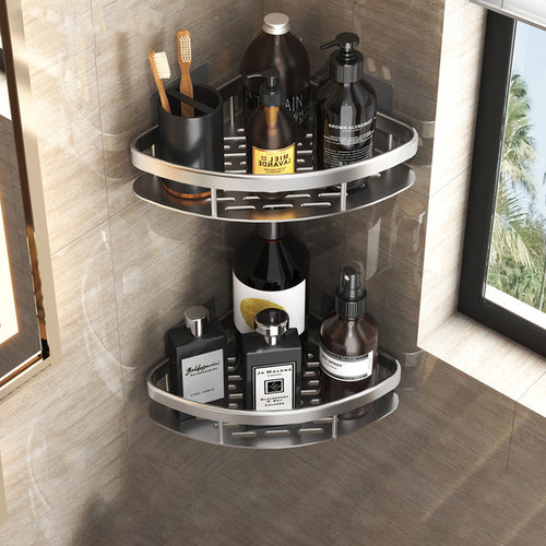 Bathroom No-drill Corner Wall Mount Shelf Storage Rack