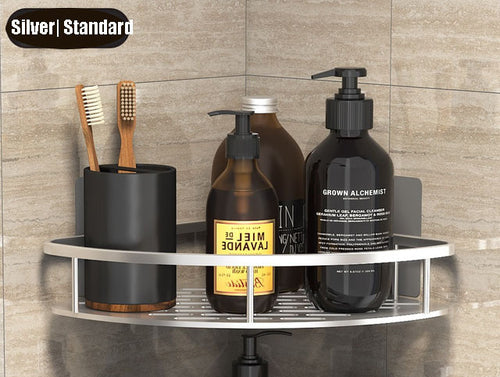 Bathroom No-drill Corner Wall Mount Shelf Storage Rack