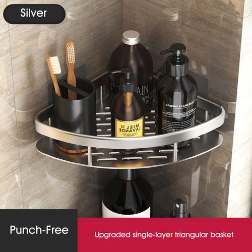 Bathroom No-drill Corner Wall Mount Shelf Storage Rack