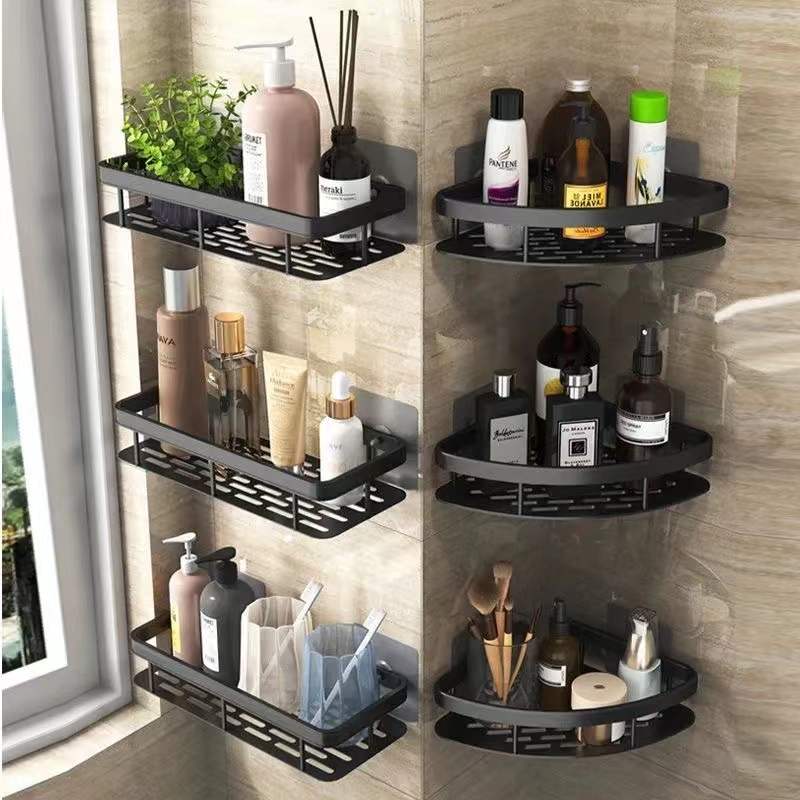 Bathroom No-drill Corner Wall Mount Shelf Storage Rack
