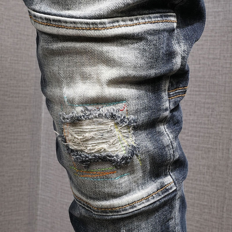 Men's Slim Elastic Black Jeans