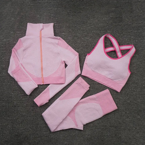 2/3PCS Seamless Women Workout Sportswear Gym Fitness Set