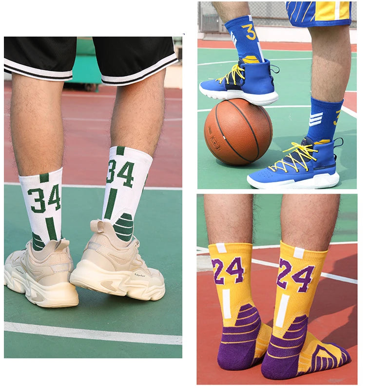 Men's Basketball Number Sports Socks