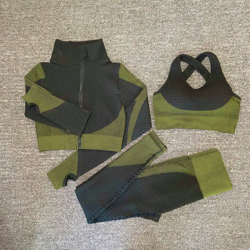 2/3PCS Seamless Women Workout Sportswear Gym Fitness Set