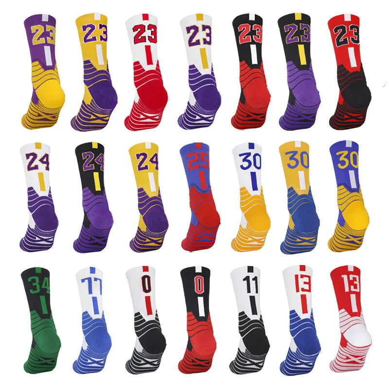 Men's Basketball Number Sports Socks