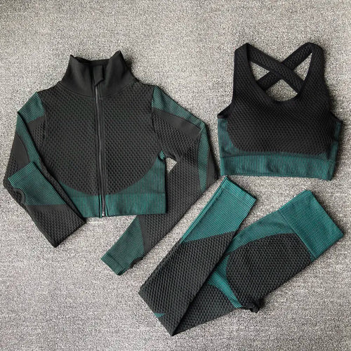 2/3PCS Seamless Women Workout Sportswear Gym Fitness Set