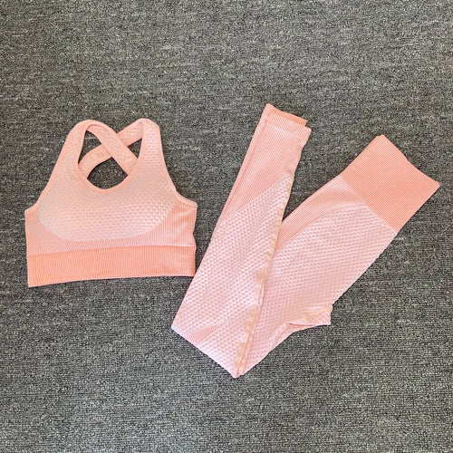 2/3PCS Seamless Women Workout Sportswear Gym Fitness Set