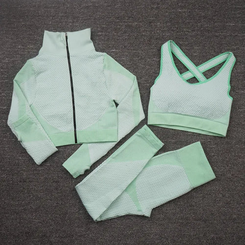 2/3PCS Seamless Women Workout Sportswear Gym Fitness Set