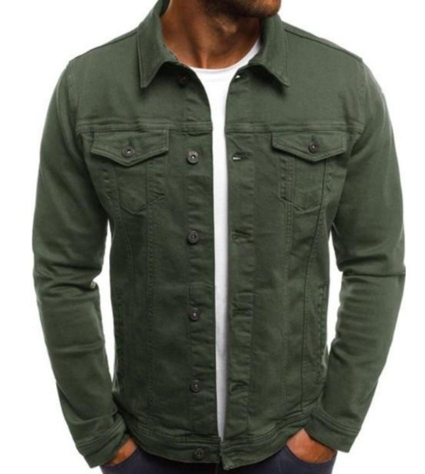 Mens Casual Dual Pocket Denim Jacket