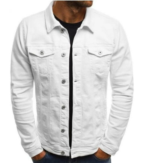 Mens Casual Dual Pocket Denim Jacket